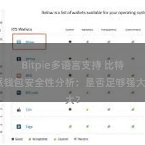 Bitpie多语言支持 比特派钱包安全性分析：是否足够强大？
