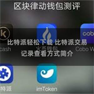 比特派轻松下载 比特派交易记录查看方式简介