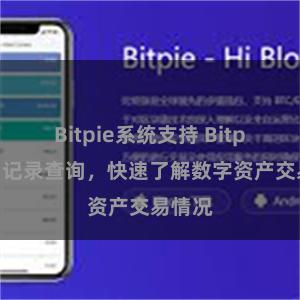 Bitpie系统支持 Bitpie交易记录查询，快速了解数字资产交易情况