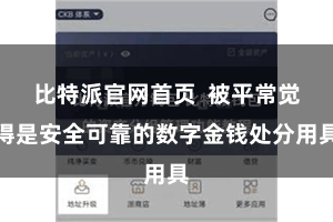 比特派官网首页  被平常觉得是安全可靠的数字金钱处分用具